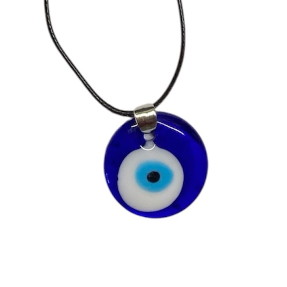 Evil Eye Pendant Cord Necklace Hand Crafted New - Picture 3 of 11